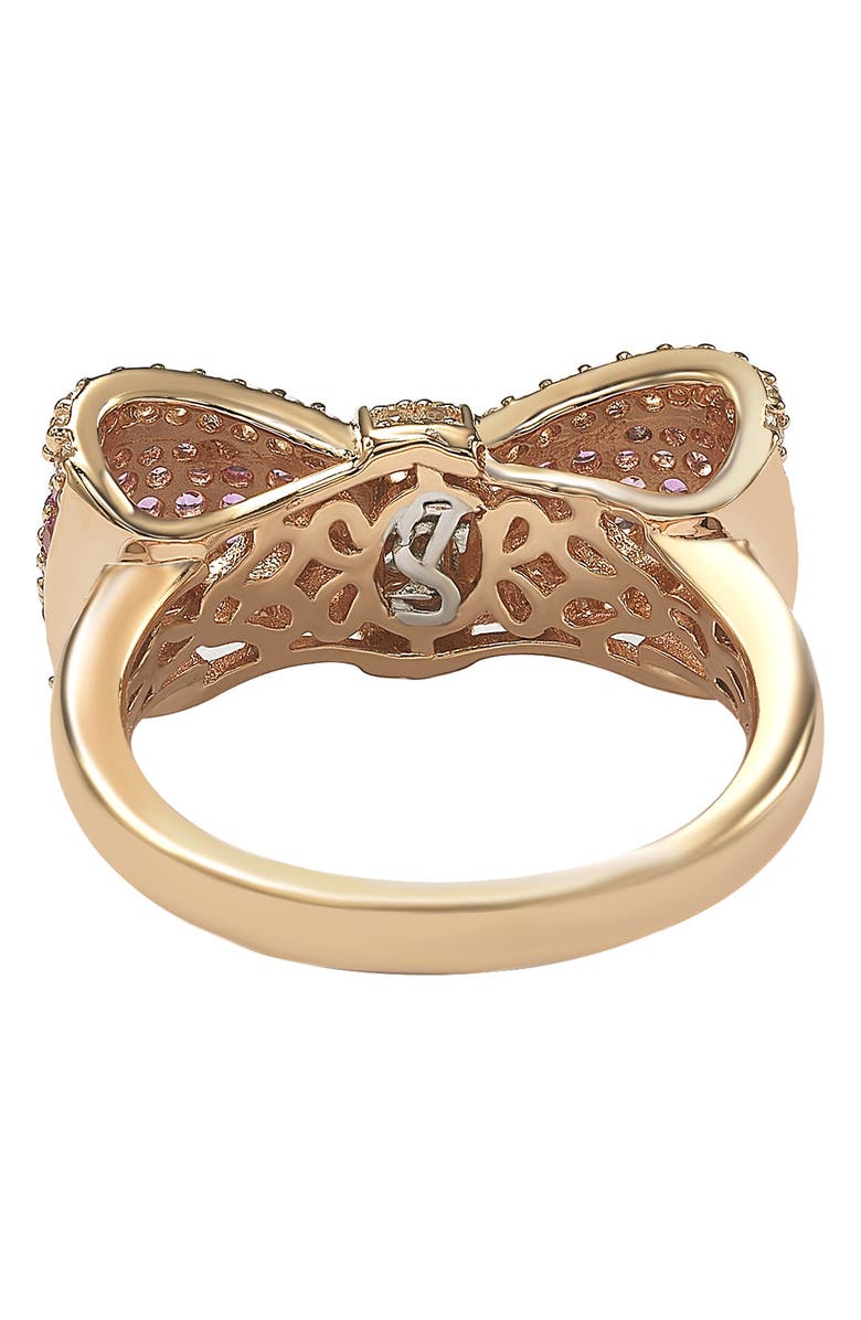 SUZY LEVIAN Sterling Silver & Pink Sapphire Bow Ring, Alternate, color, Pink