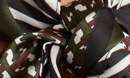 Ellian Mix Print Satin Square Scarf In Green