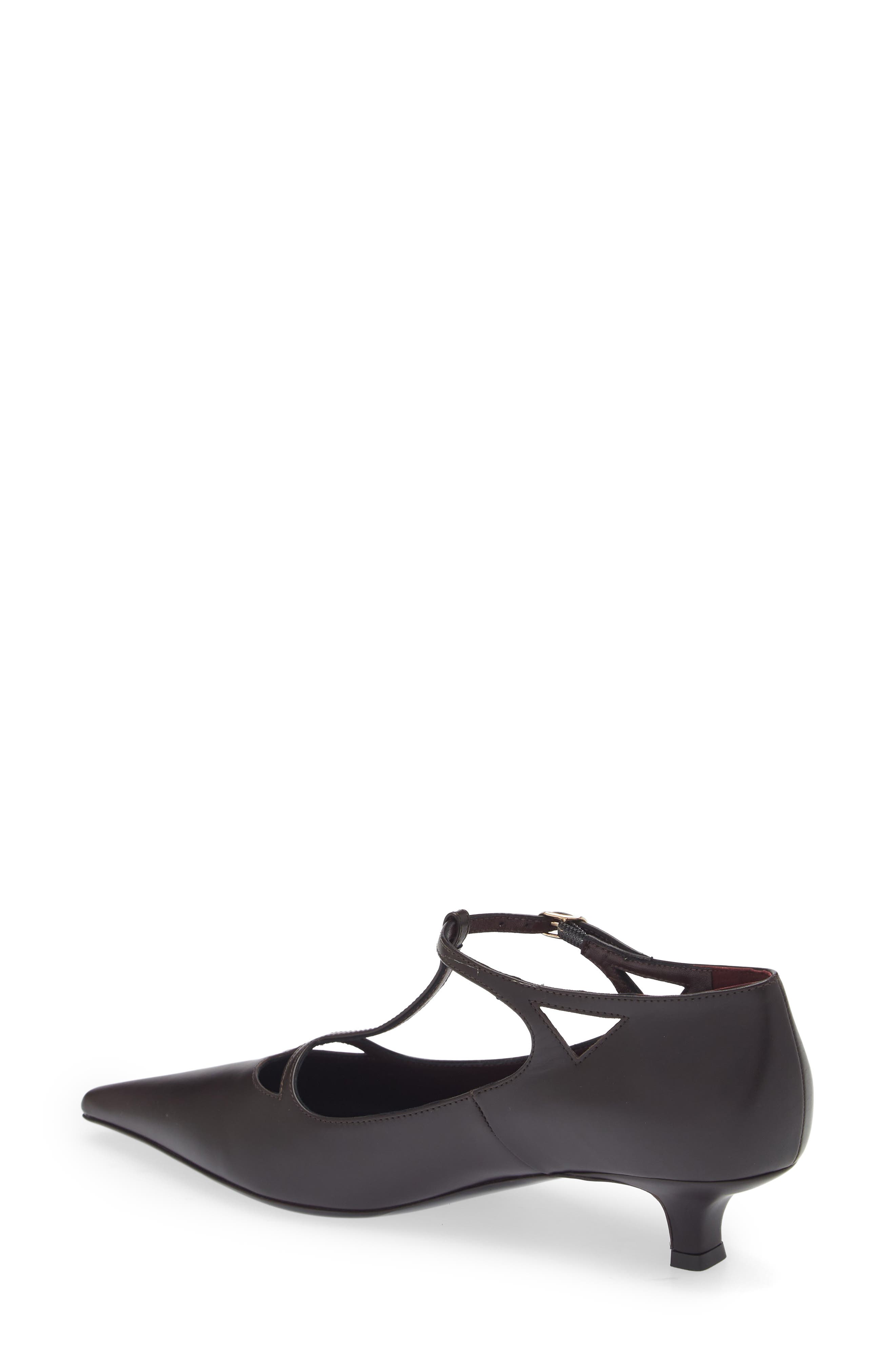 Cyd Kitten Heel Pointed Toe Pump, Alternate, color, DARK BROWN