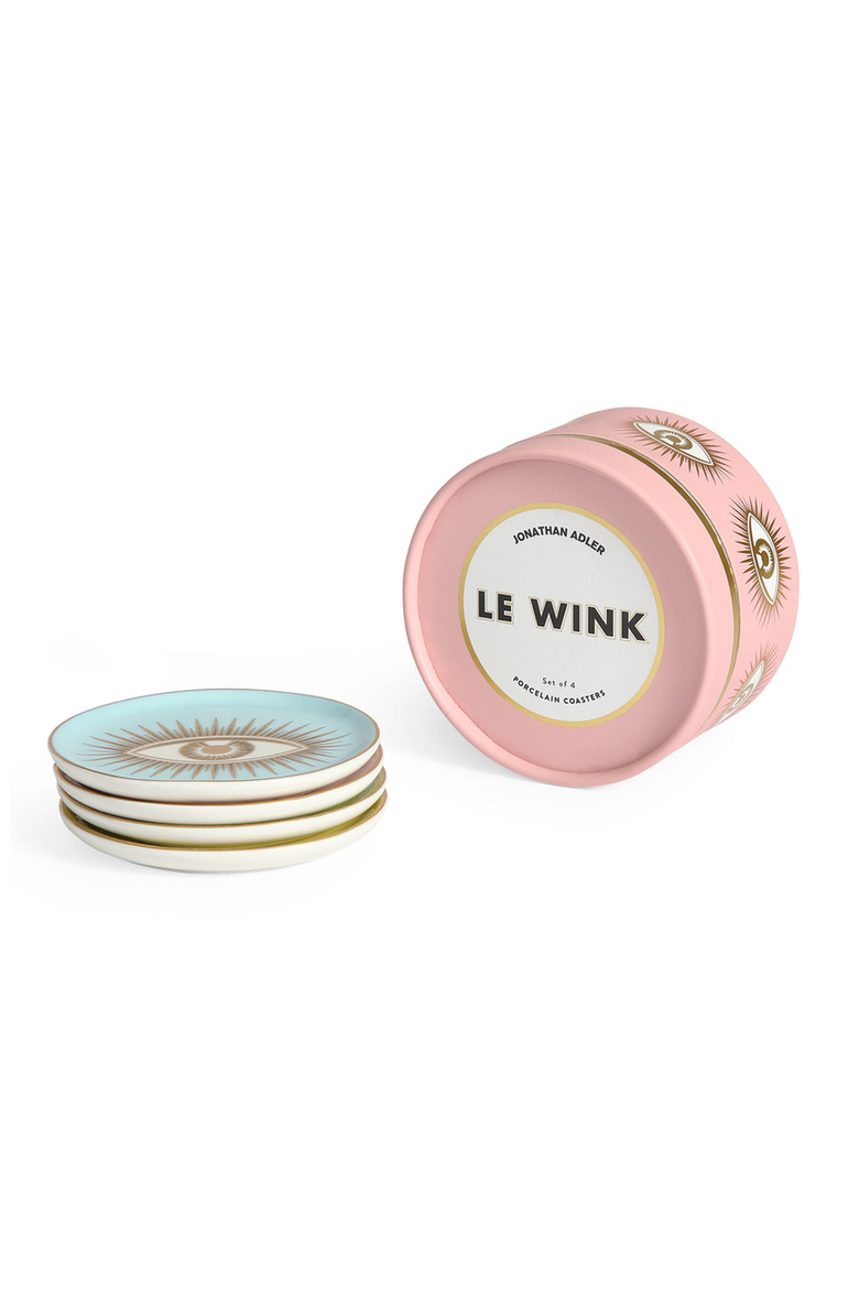 Le Wink Coaster Set, Alternate, color, Multicolor