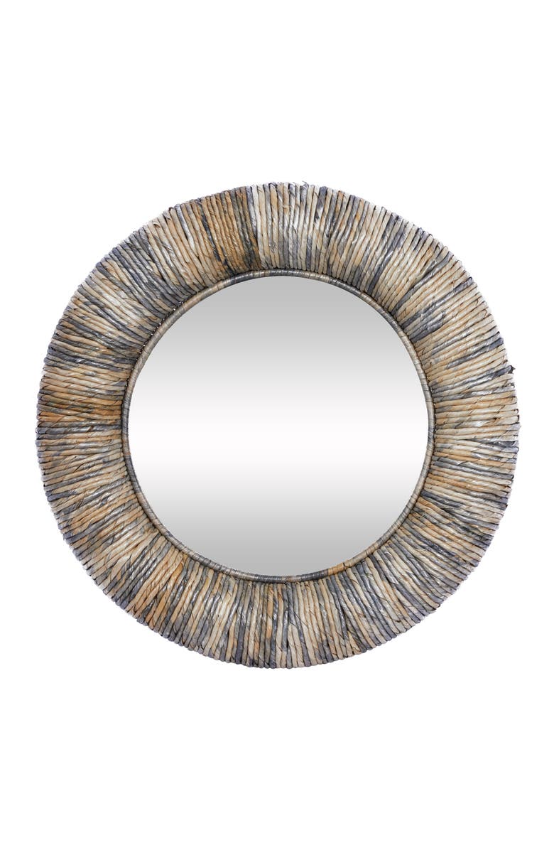 WILLOW ROW Teak Wood Wall Mirror, Main, color, 