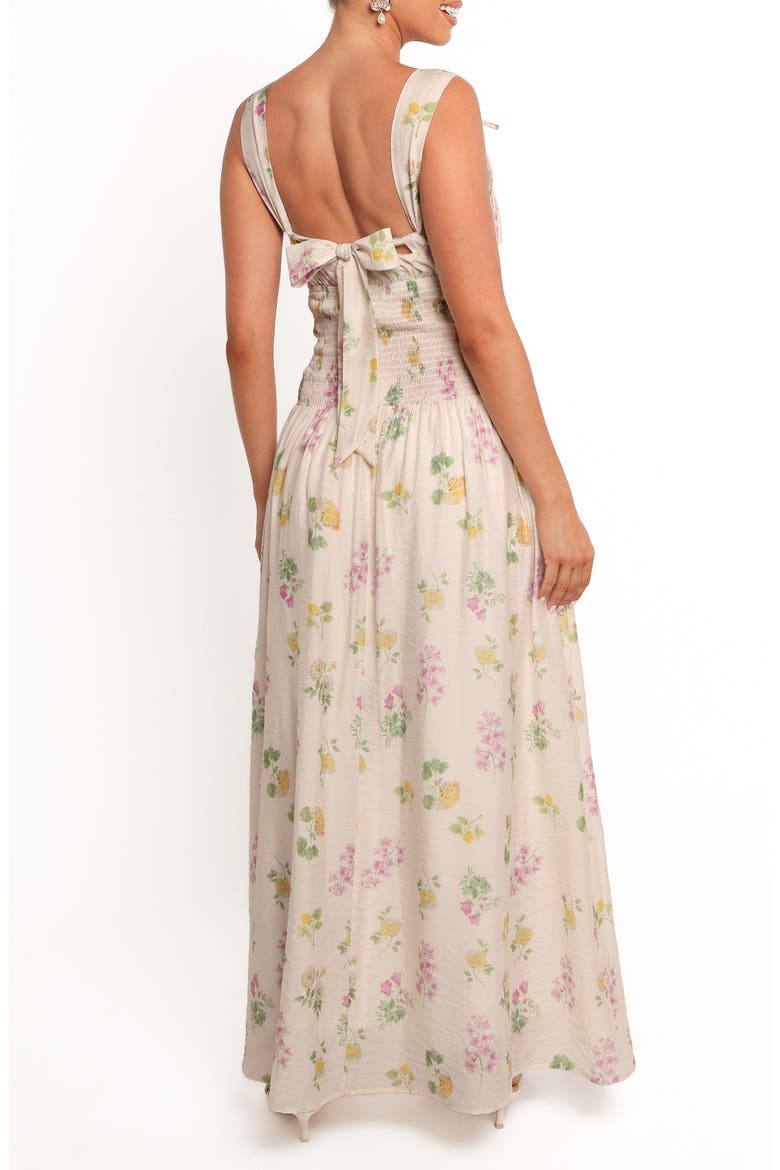 Reverie Floral Smocked Maxi Dress, Alternate, color, PURPLE DITSY FLORAL