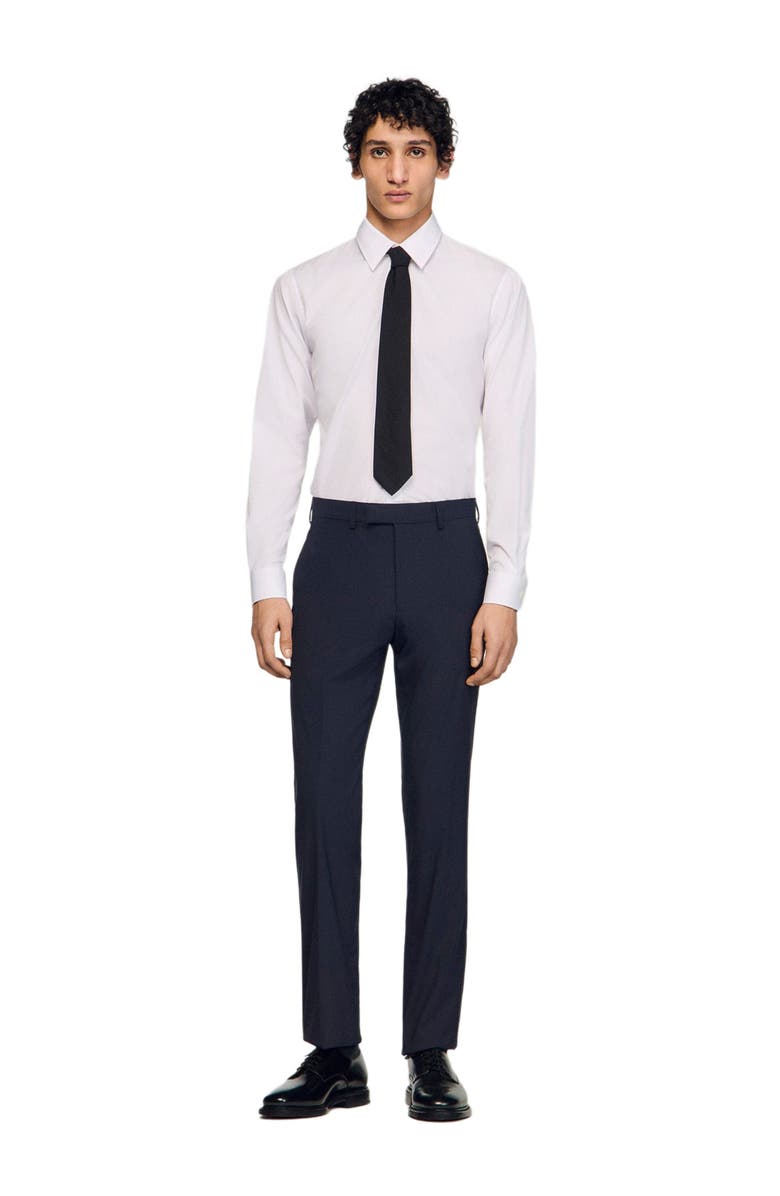 SANDRO Wool suit trousers, Alternate, color, Navy Blue