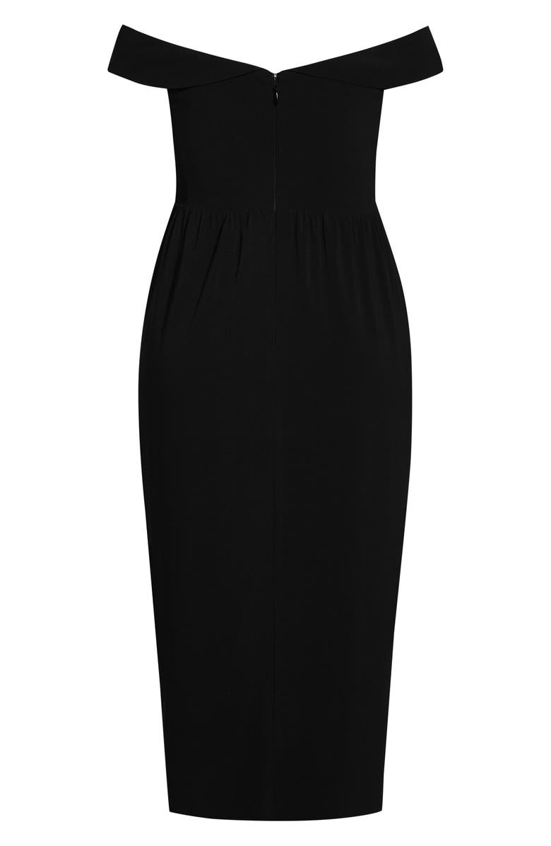 City Chic Ripple Love Off the Shoulder Maxi Dress, Alternate, color, 