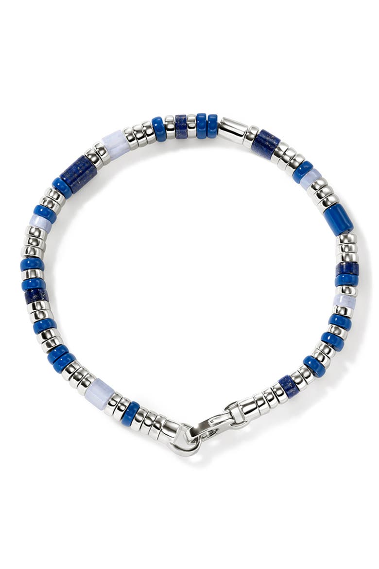 Colorblock Beaded Bracelet, Alternate, color, BLUE