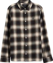 AllSaints Baseline Shadow Check Cotton Button-Up Shirt