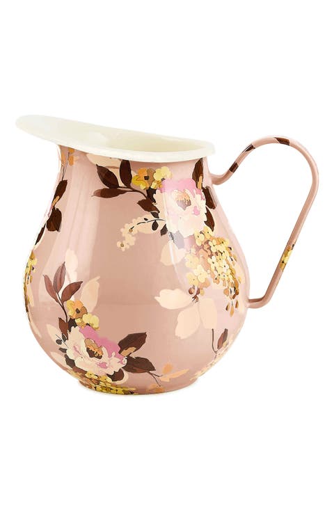 Wild Rose Mauve Enameled Steel 2-Quart Pitcher