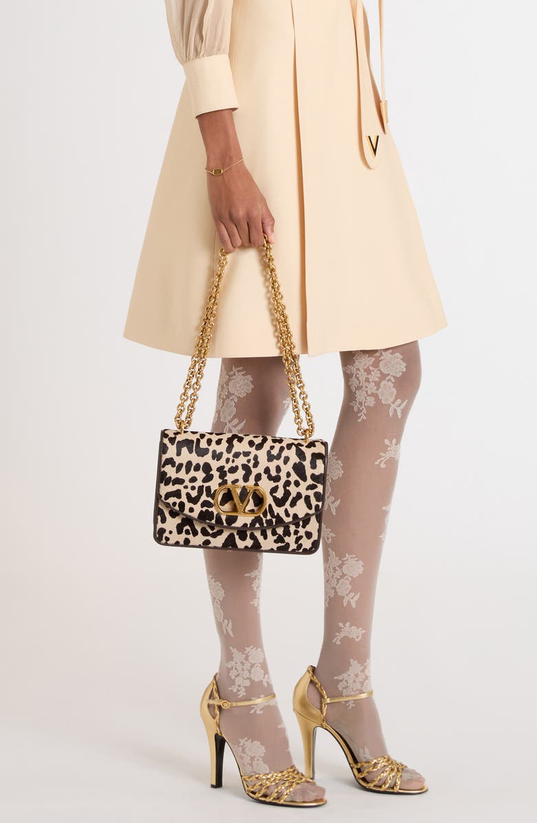 Valentino Garavani Vain VLOGO Genuine Calf Hair Shoulder Bag, Alternate, color, Naturale Testa Di Moro