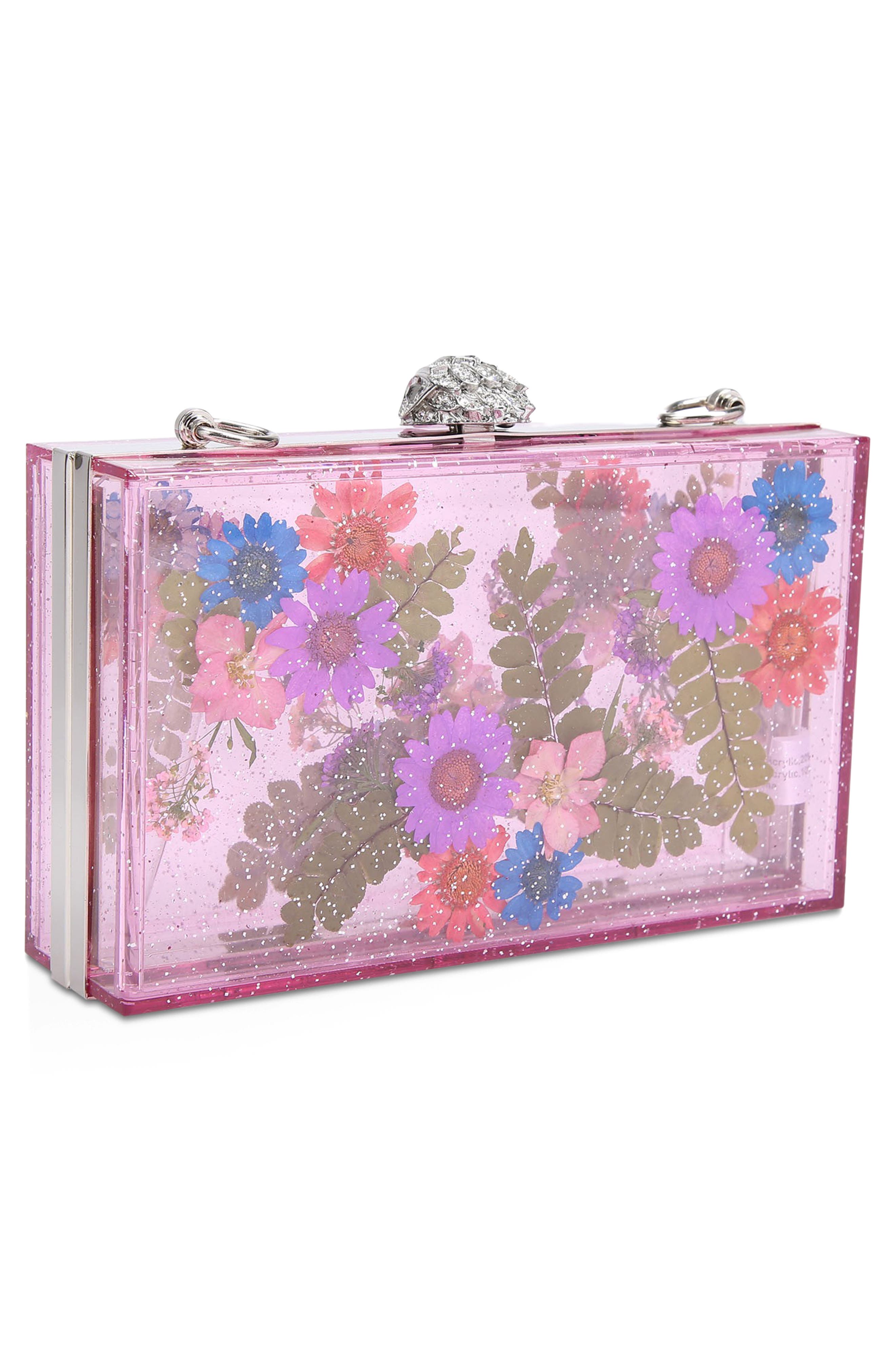 Kurt Geiger London Flower Box Frame Clutch, Alternate, color, 