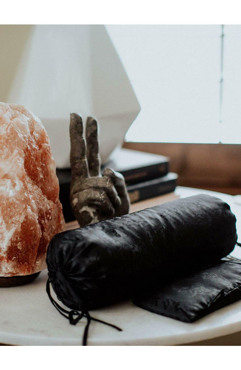 Hugger Mugger Silk Neck Pillow, Alternate, color, Indigo