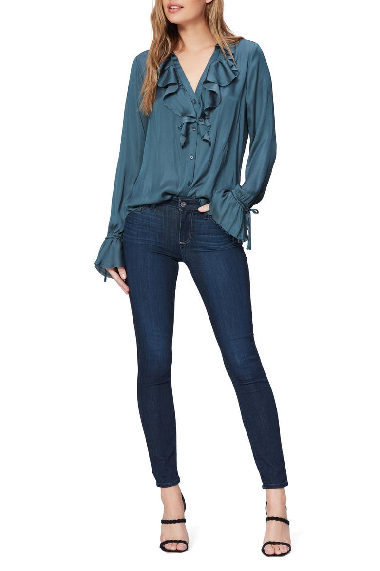 Nevynne Ruffle Blouse (Nordstrom Exclusive Color), Alternate, color, MIDNIGHT SLATE