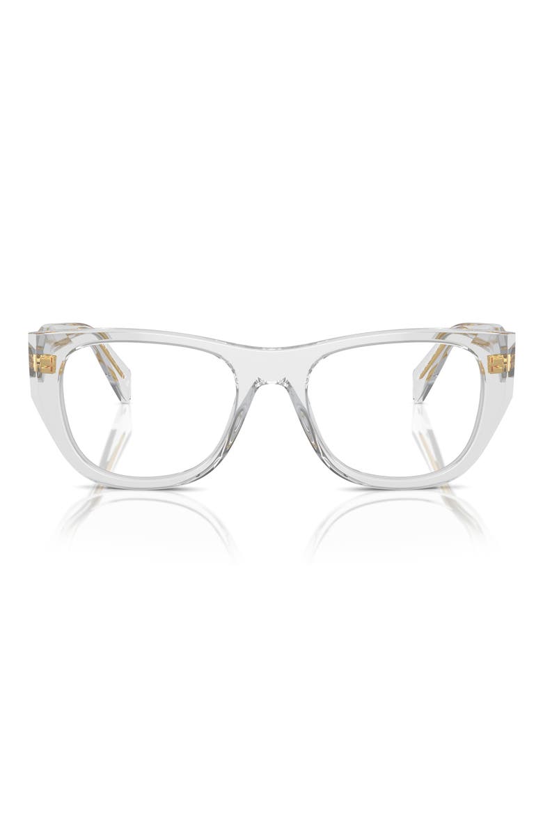 52mm Cat Eye Optical Glasses, Main, color, TRANSPARENT GREY