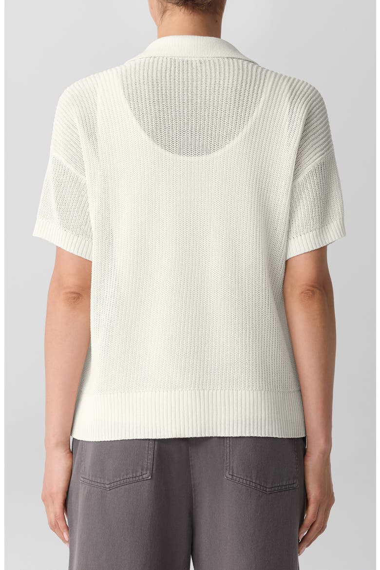 Classic Organic Cotton & Silk Polo Sweater, Alternate, color, IVORY