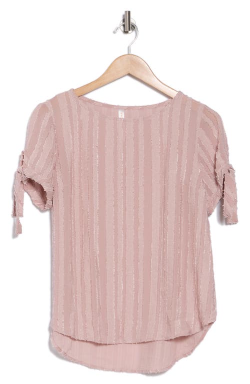RENEE C RENEE C SEMISHEER STRIPE SHORT SLEEVE TOP 