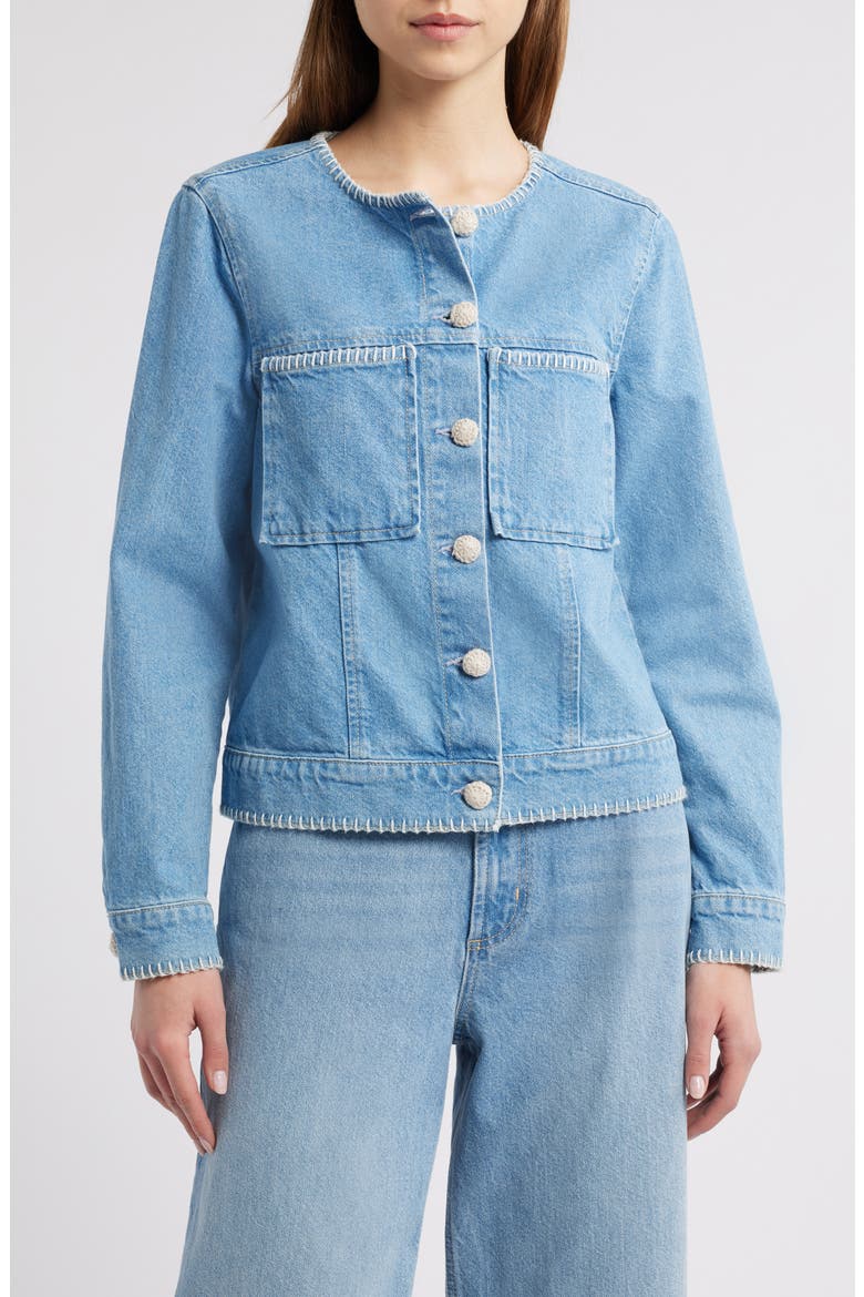 Lido Whipstitch Denim Jacket, Alternate, color, HARBOR
