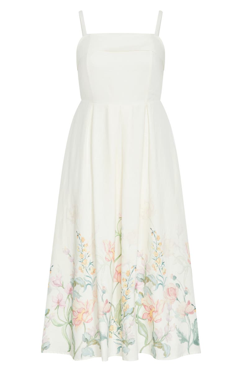 City Chic Fleur Linen Blend Sundress, Alternate, color, Romantic Garden