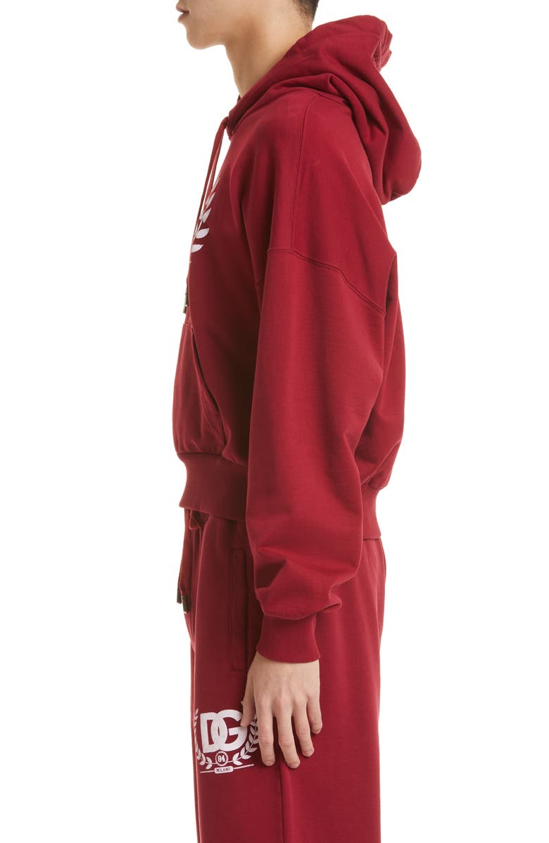 Dolce&Gabbana DG Crest Logo Cotton Hoodie, Alternate, color,
