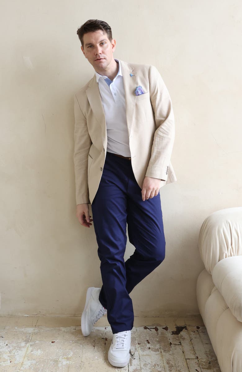 TailorByrd Stretch Cotton Chino Pants, Alternate, color, Navy