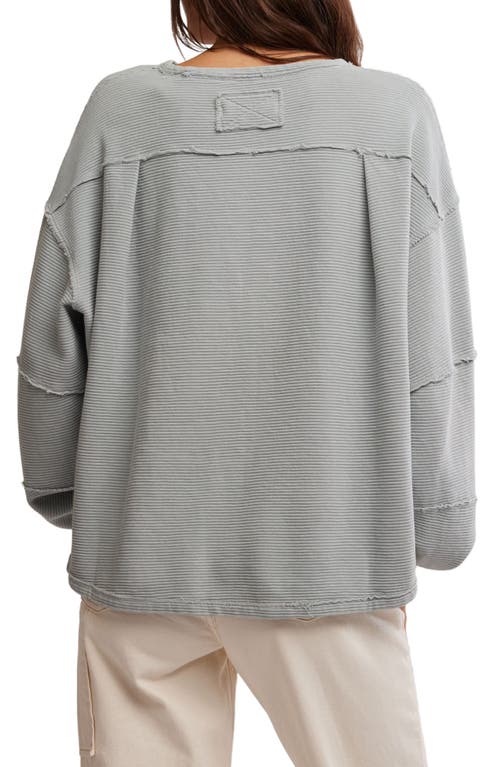 Free People Eclipse Oversize Long Sleeve Tee In Cold Winter In Gray