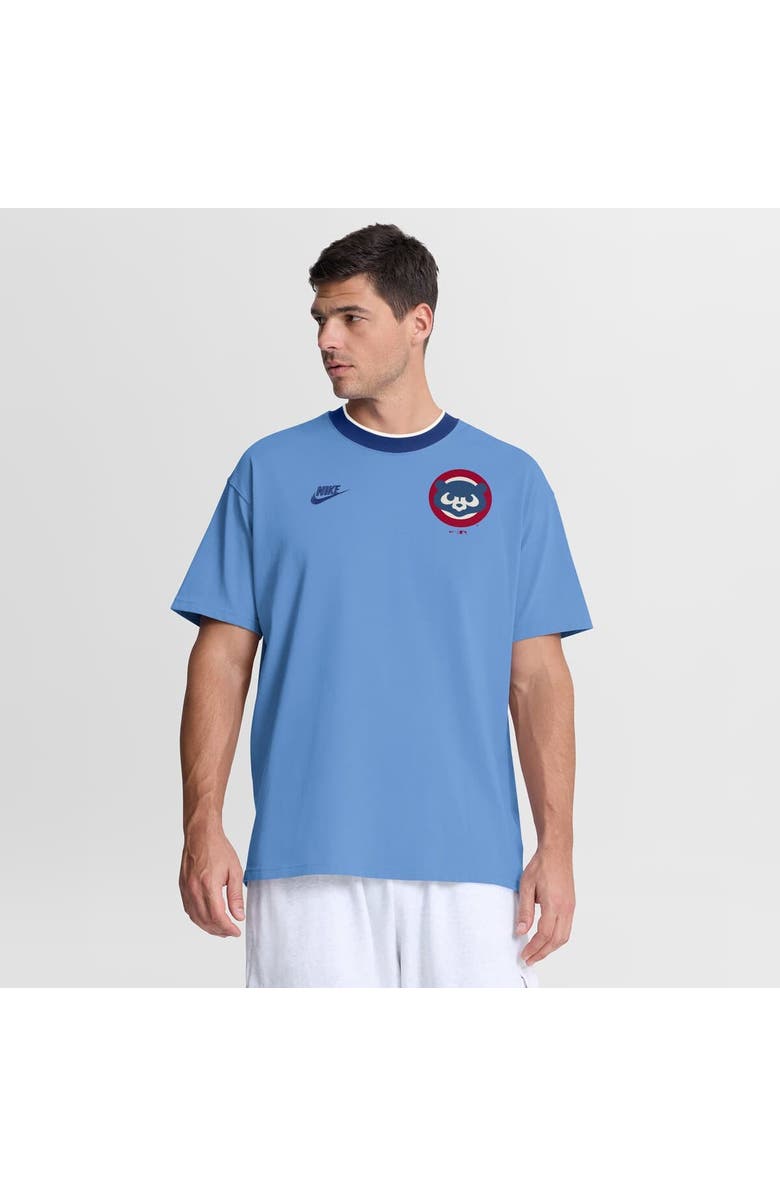 Nike Men's Nike Light Blue Chicago Cubs Cooperstown Collection Ringer T-Shirt, Alternate, color, Light Blue