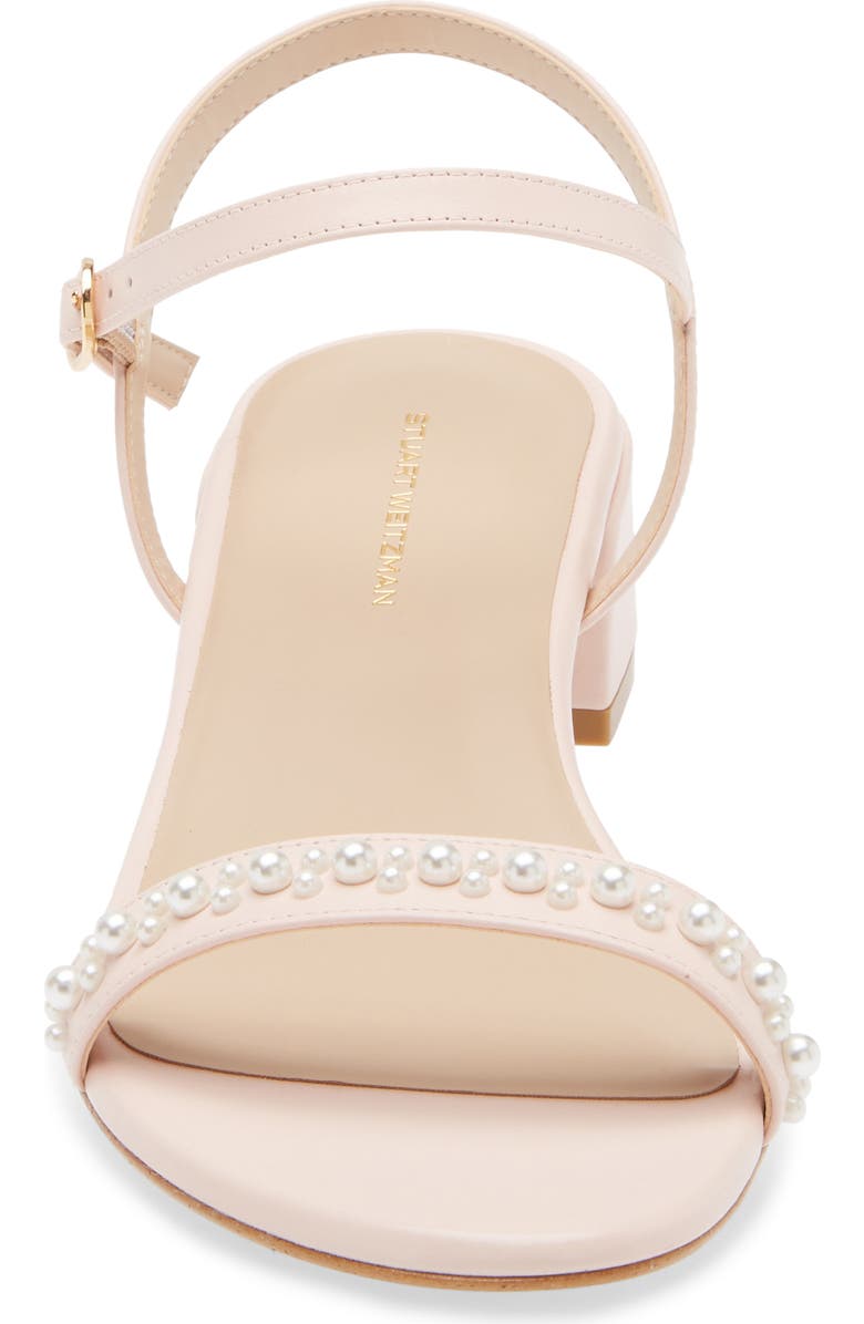 Stuart Weitzman Dancer Faux Pearl Sandal, Alternate, color,