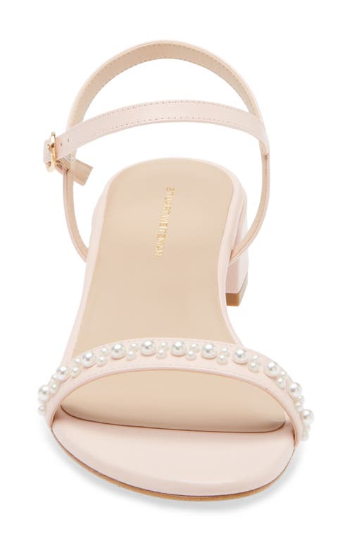 Stuart Weitzman Dancer Faux Pearl Sandal In Rosewater