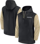 Nike Men's Nike Black/Gold New Orleans Saints 2024/25 Sideline Pre-Game Player 1/2-Zip Hoodie Jacket