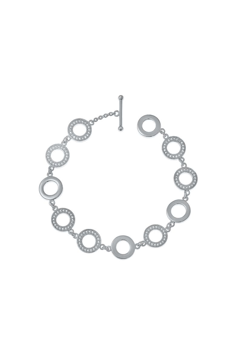 Art Deco Halo Bracelet, Main, color, Sterling Silver