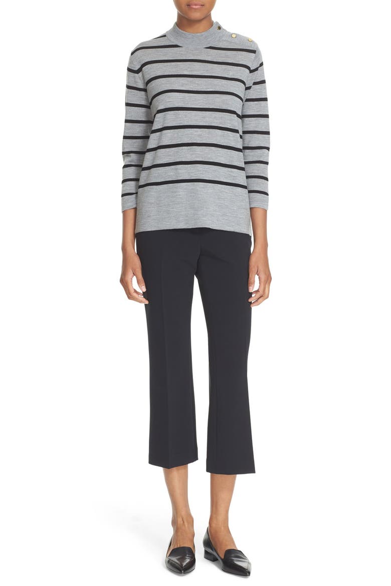 stripe wool swing sweater, Alternate, color, MILES GREY MELANGE