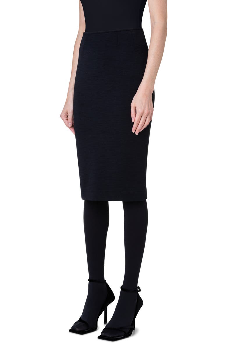 Akris punto Stretch Wool & Cotton Blend Pencil Skirt, Alternate, color, 