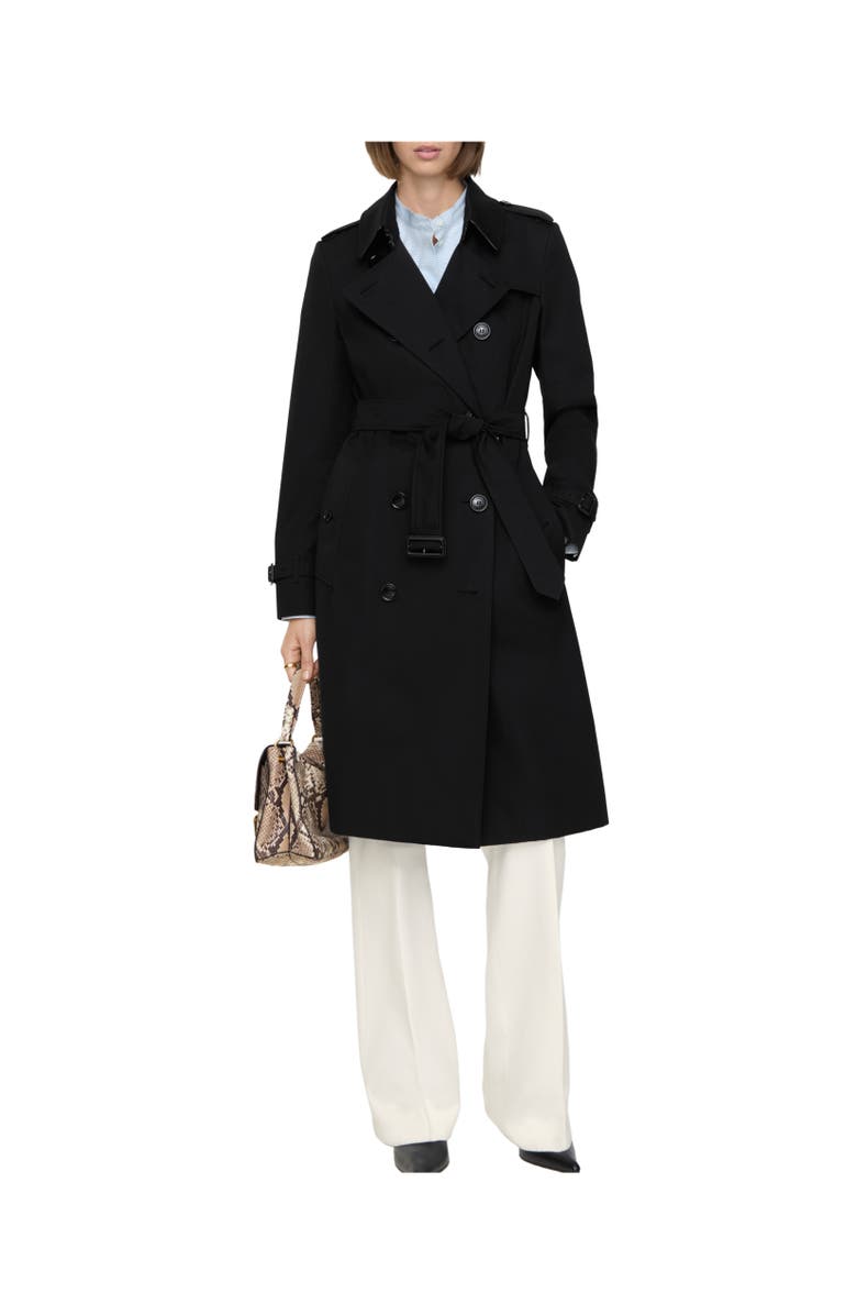 Burberry Long Chelsea Heritage Trench Coat, Alternate, color, Black