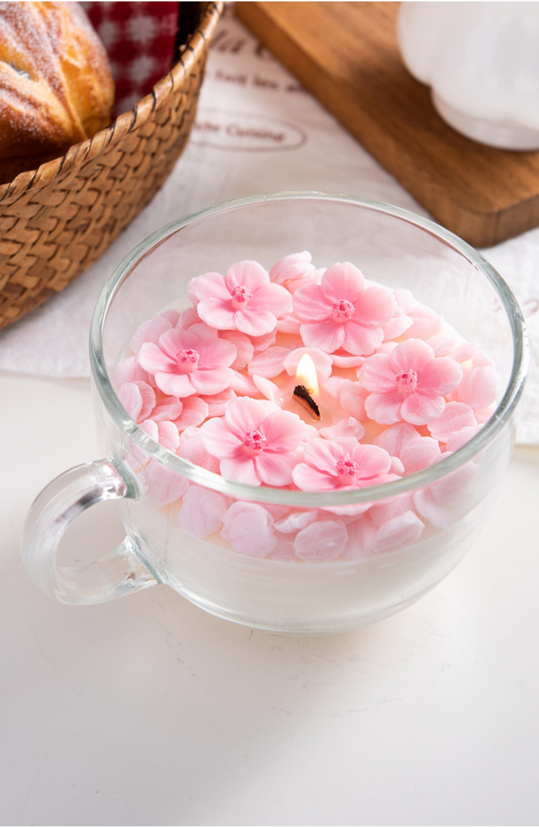 Southlake gifts Cherry Blossom Candle Cup, Alternate, color, Sakura Light Pink