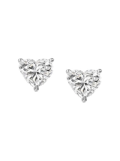 1Ct Heart Shape Diamond Studs Lab Grown 14k Gold