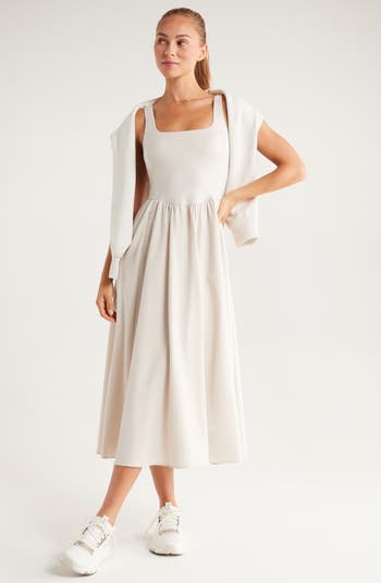 Effortless Square Neck Midi Dress