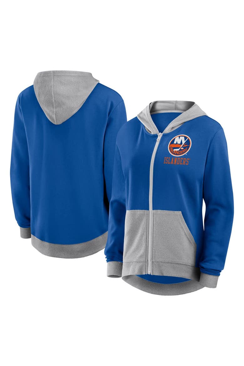 Women's Logo Athletic Royal New York Islanders Hit It French Terry Full-Zip Hoodie, Main, color, Royal