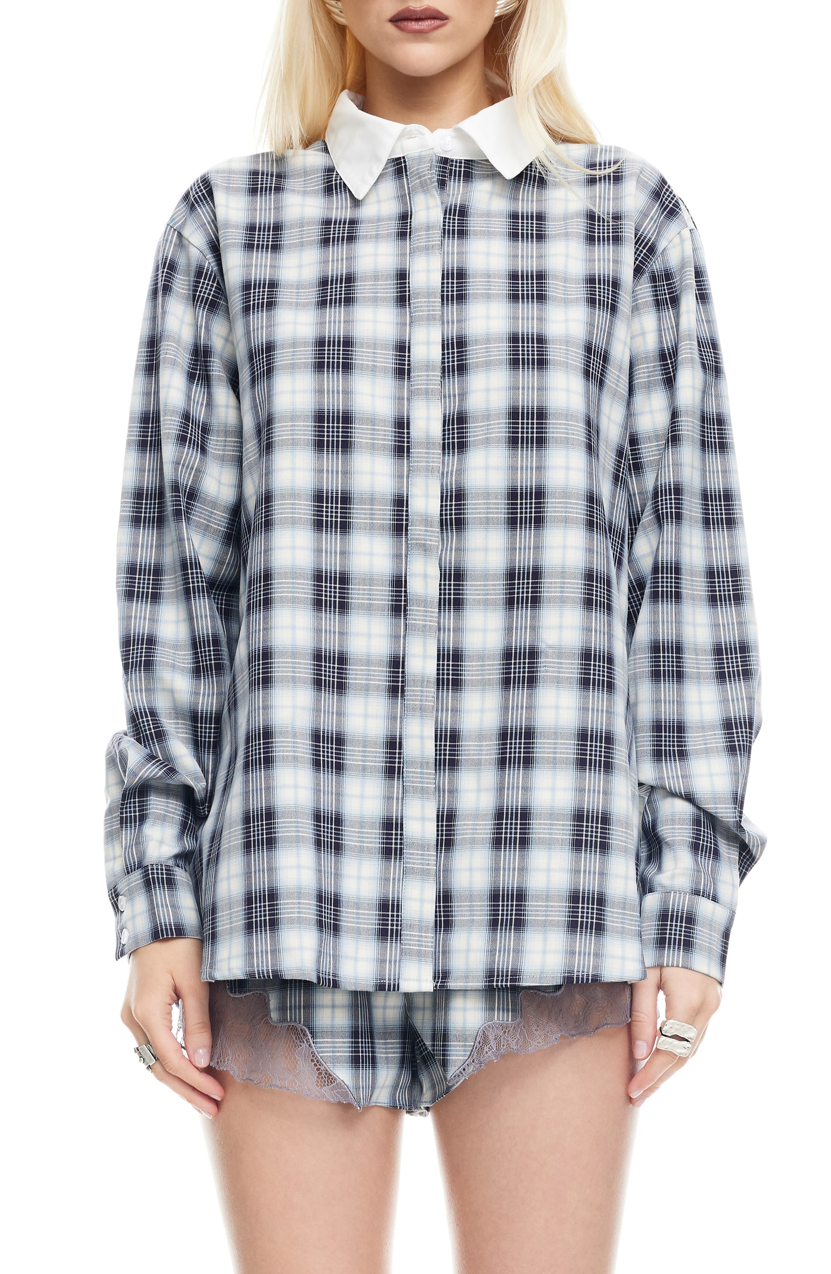 LIONESS Vacanza Plaid Shirt