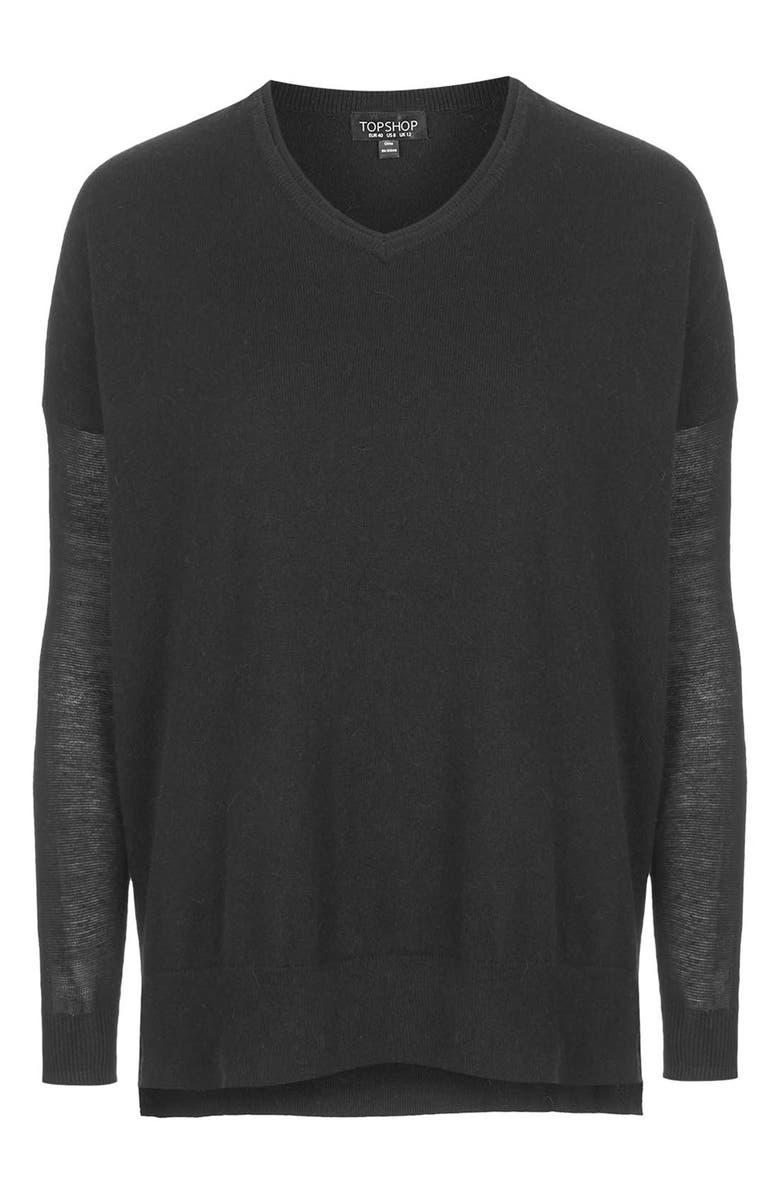 Topshop V-Neck Sweater, Alternate, color,