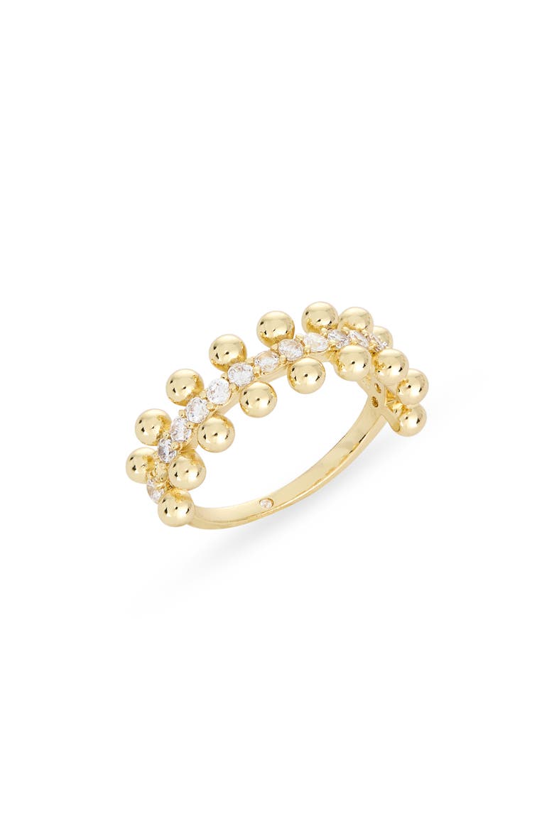 Crystal Ball Band Ring, Main, color, CLEAR / GOLD
