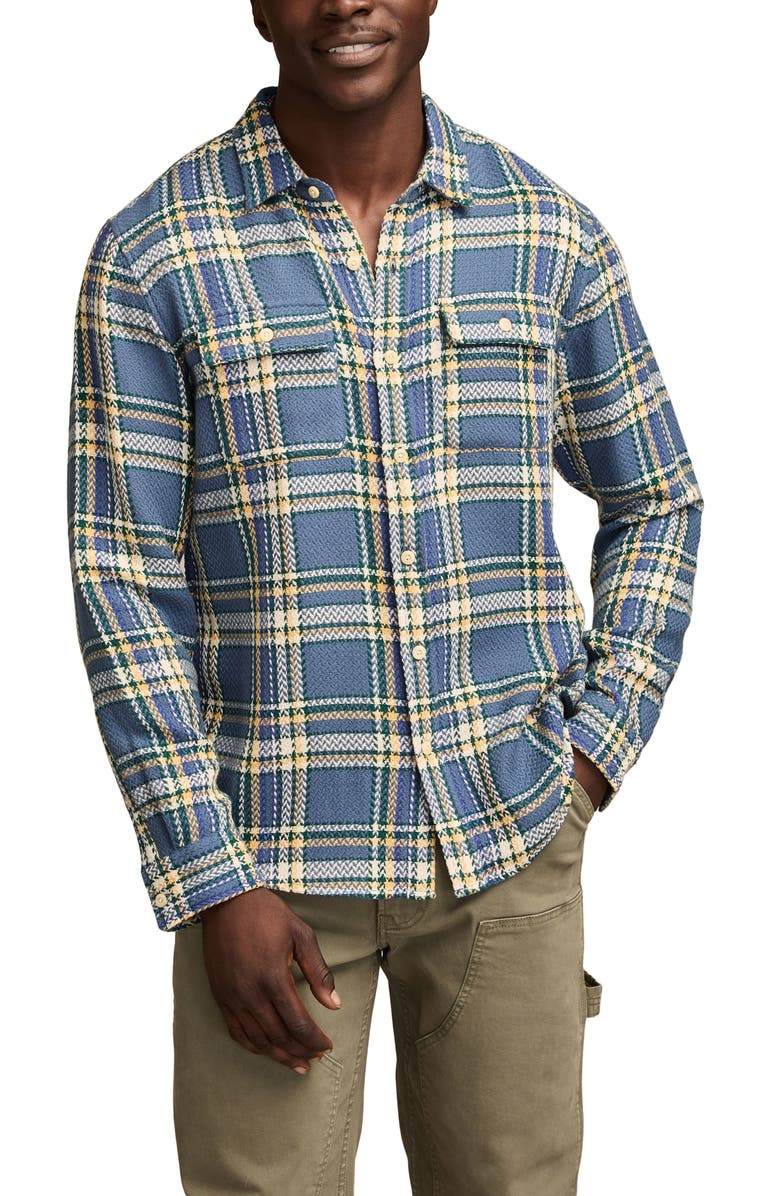 Lucky Brand Plaid Flannel Utility Shirt, Main, color, Blue Plaid