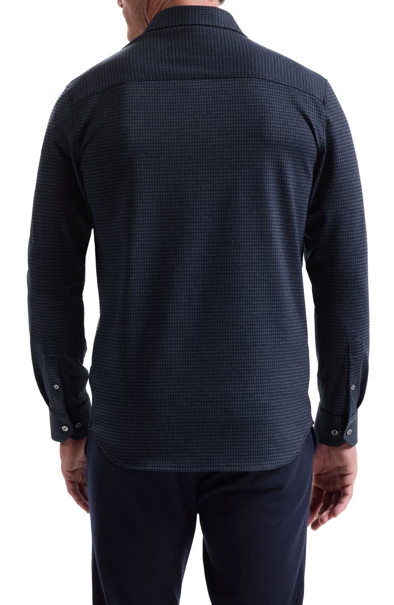 Bugatchi Knit Button-Up Shirt, Alternate, color, Navy