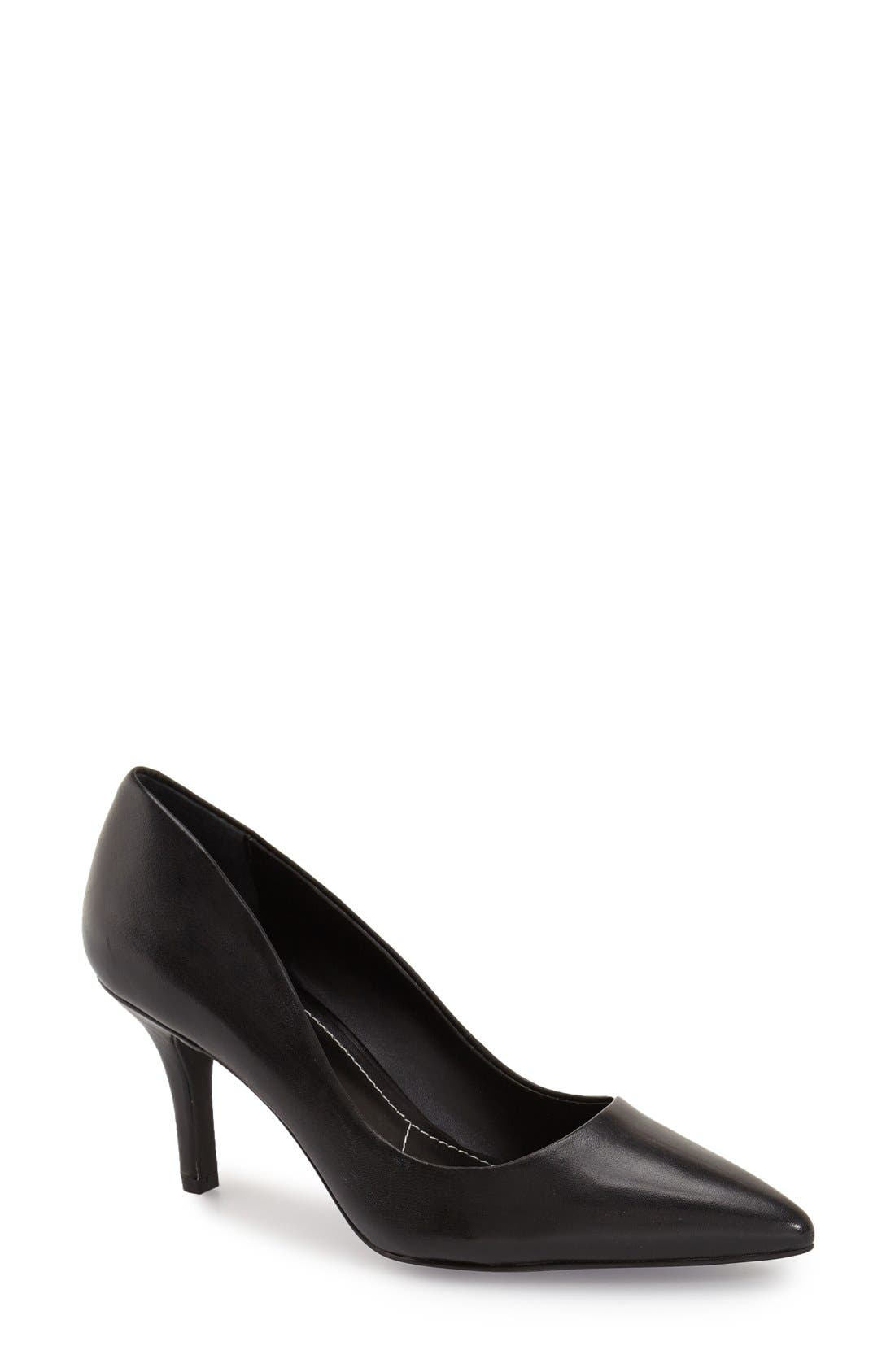 'Sasha' Pointy Toe Pump, Main, color, BLACK LEATHER