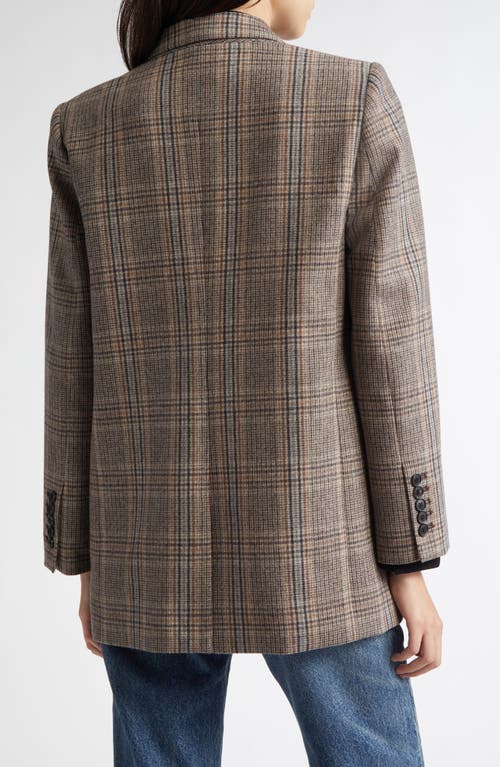 Nili Lotan Diane Plaid Wool Blend Jacket In Sand Plaid