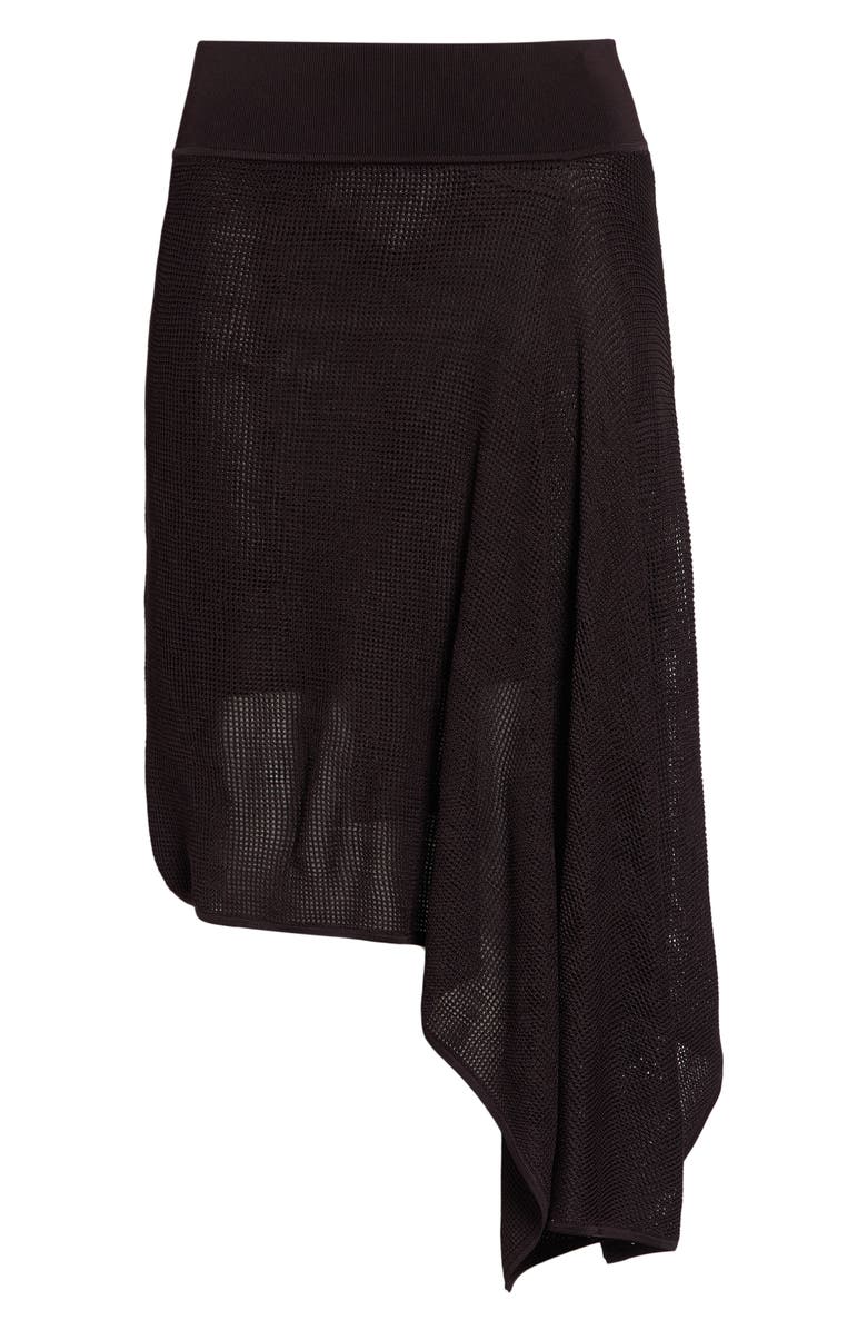 Jacquemus The Voile Asymmetric Draped Skirt, Main, color, Dark Brown