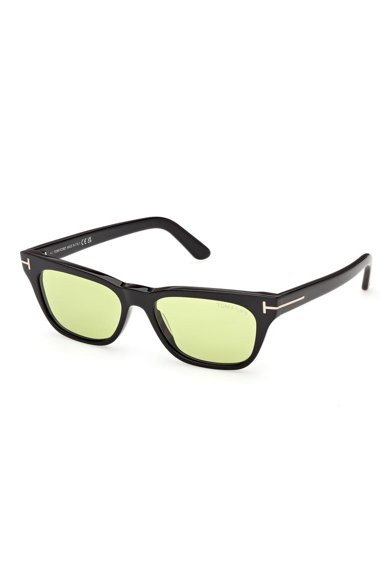 Penn 53mm Rectangular Sunglasses, Alternate, color, BLACK / BRIGHT GREEN LENS