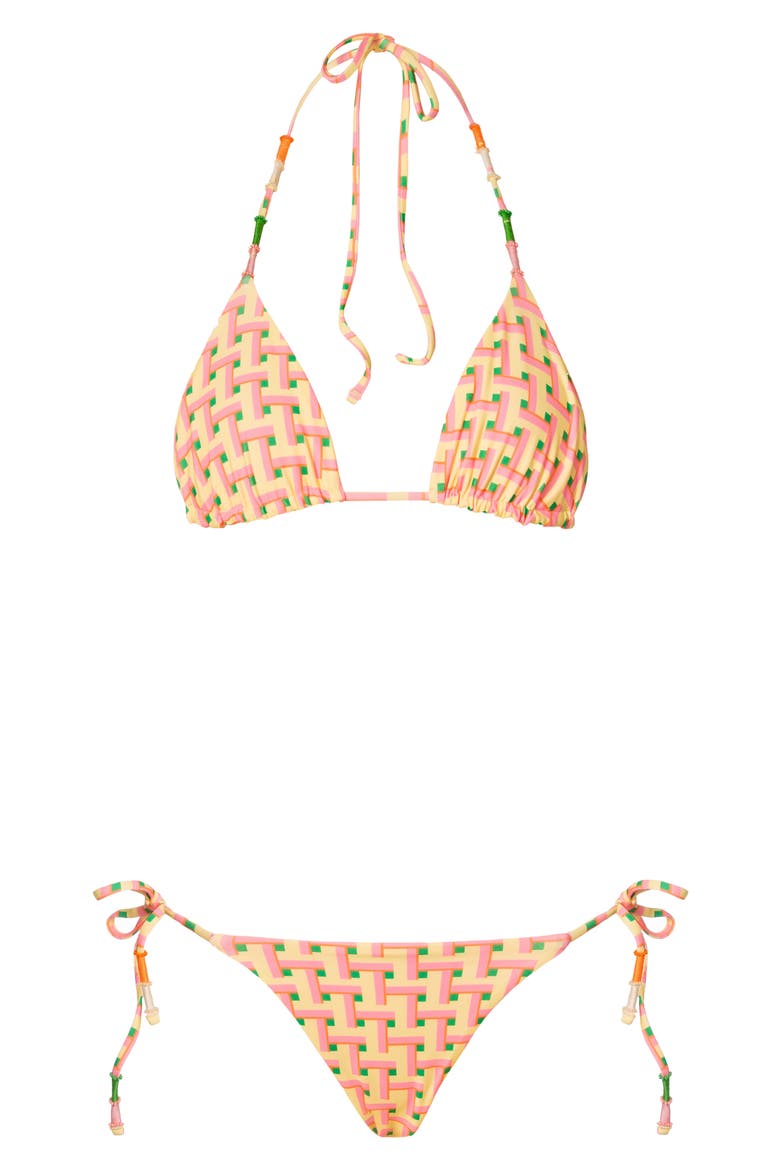 Blush Tide Balmy Triangle Bikini Top, Alternate, color, OPEN YELLOW