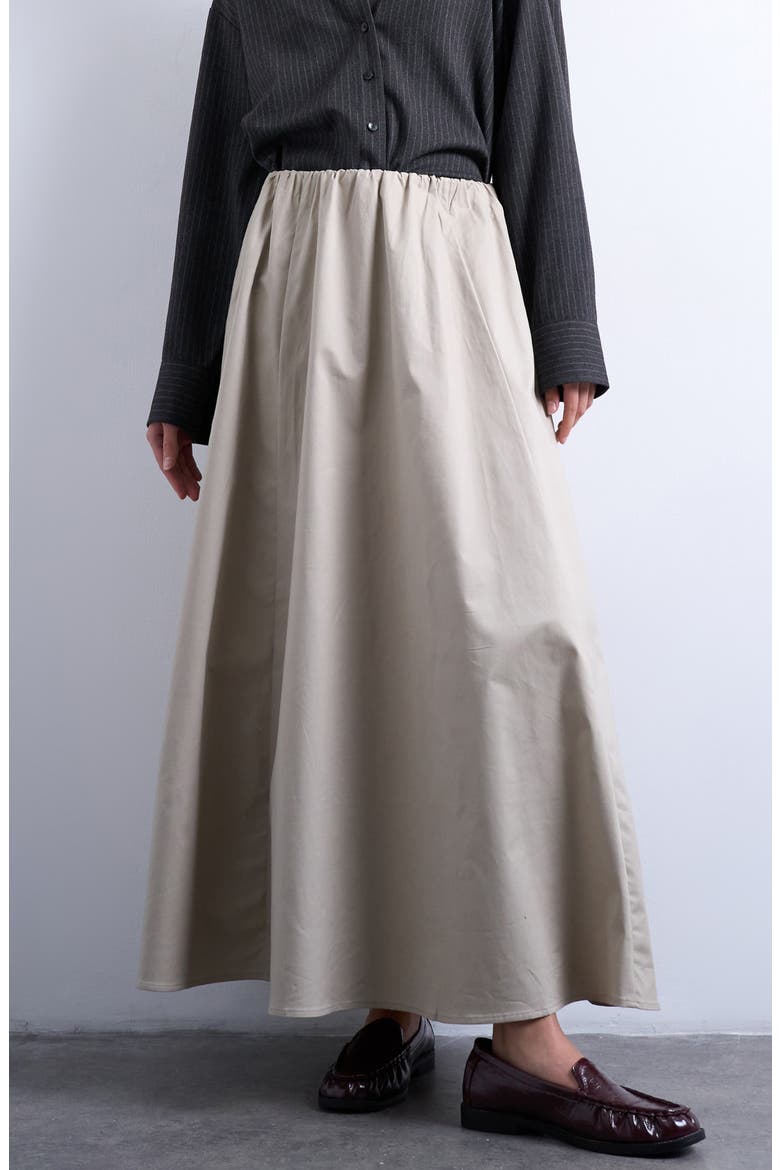 Twill Midi Circle Skirt, Main, color, IVORY
