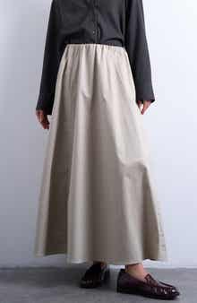 Topshop Twill Midi Circle Skirt