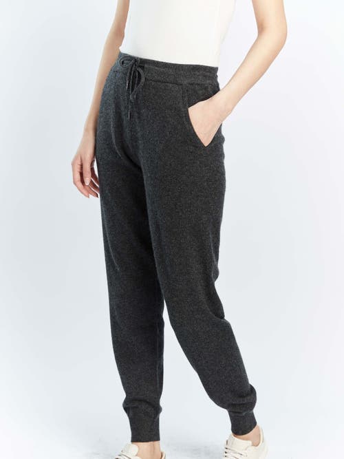 Gobi Mongolian Cashmere Cuffed Cashmere Jogger In Charcoal