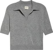 Khaite Jo Shrunken Stretch Cashmere Polo Sweater