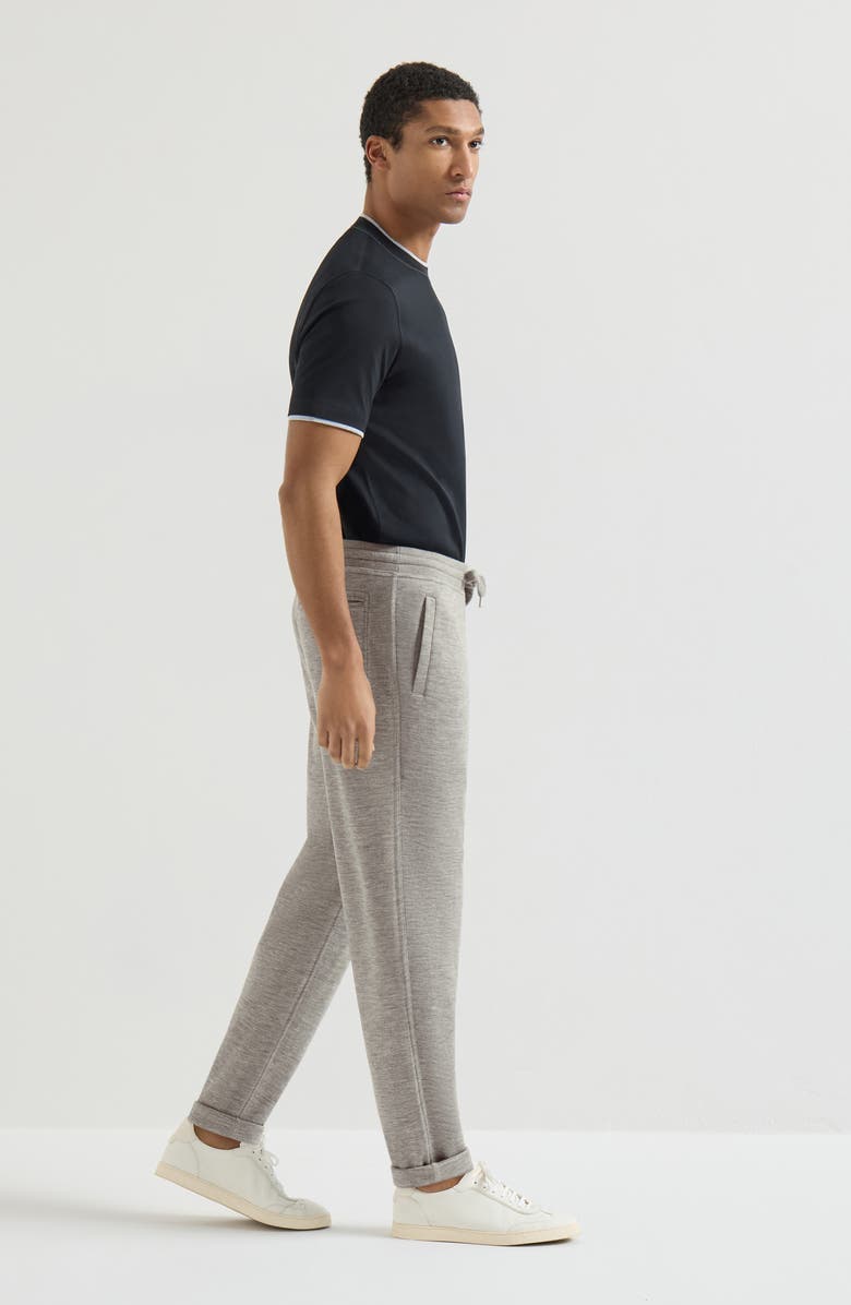 Brunello Cucinelli Cashmere and silk French terry trousers, Alternate, color, Grey